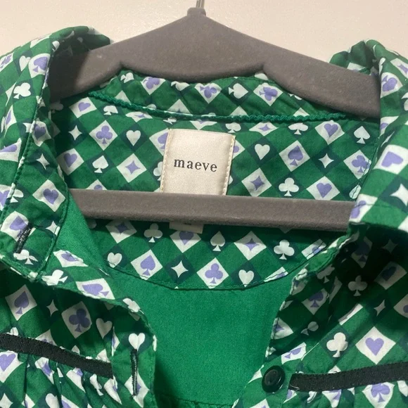 Maeve 1X puff sleeves A line ruffled mini dress - Picture 3 of 7